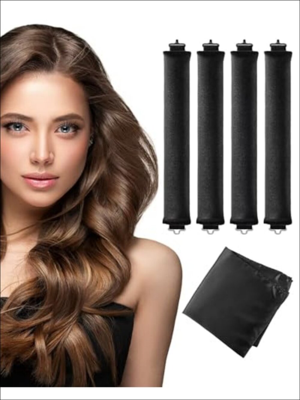 Heatless Curl Rods Satin Velvet Overnight Hair Rollers Flexi Rods